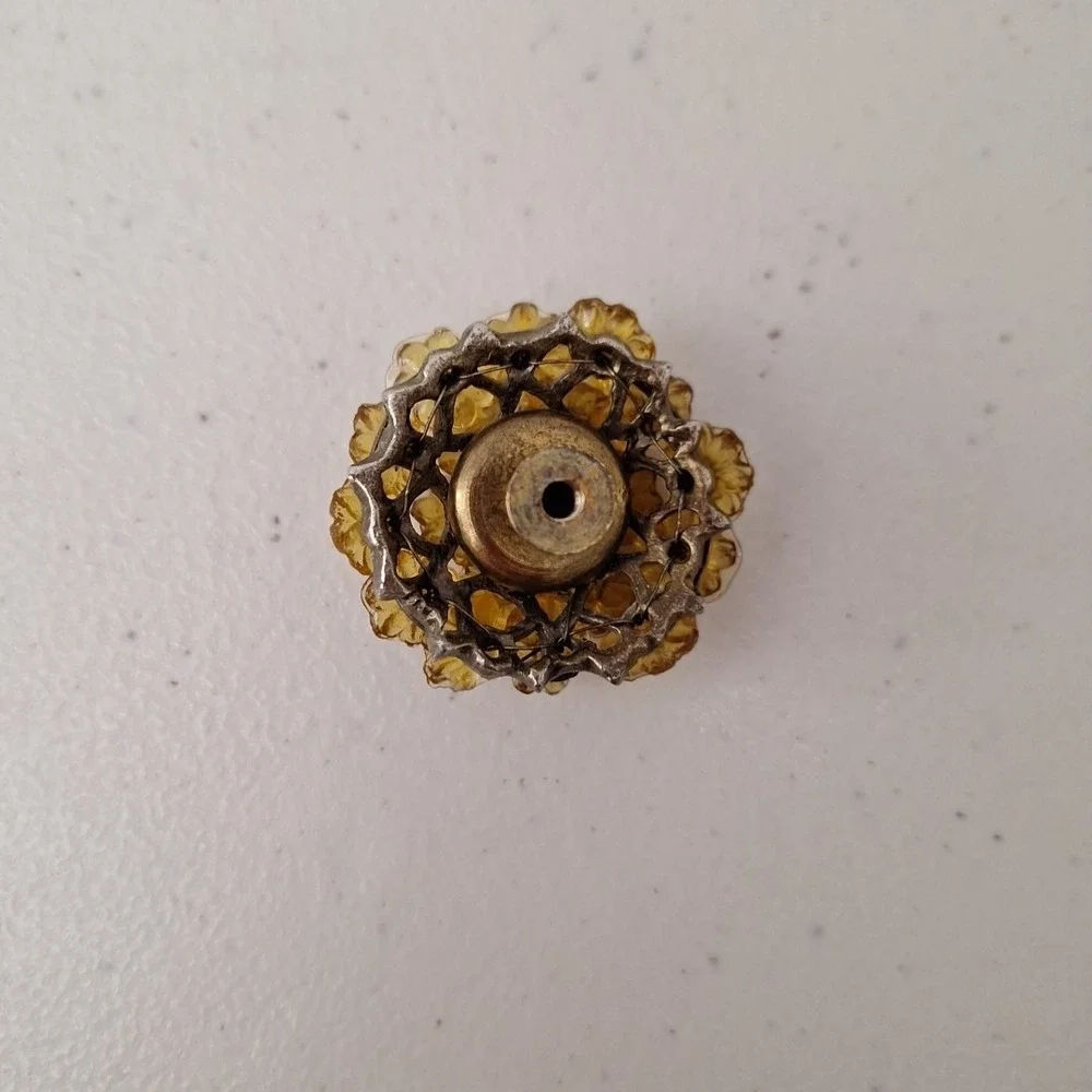 Vintage Antique MCM Ornate Flower Drawer Pulls Knob Door Handles, Set of 2